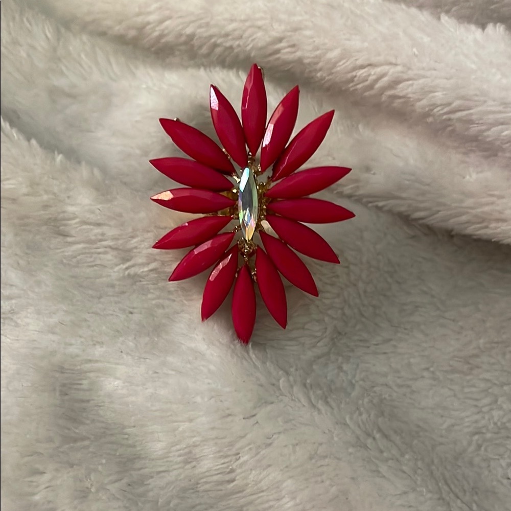 Elegant Pink Floral Ring